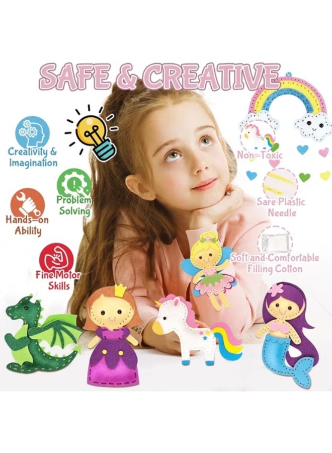 كابسترو مجموعة خياطة يونيكورن قطيفة يمكنك صنعها بنفسك - مجموعة حرفية سهلة الخياطة اليدوية للأطفال تحتوي على قطع قماش ناعمة وإبرة وخيط وحشوة - نشاط خياطة للمبتدئين لتنمية الإبداع والمهارات الحركية والتعلم المبكر الممتع. - Image 5